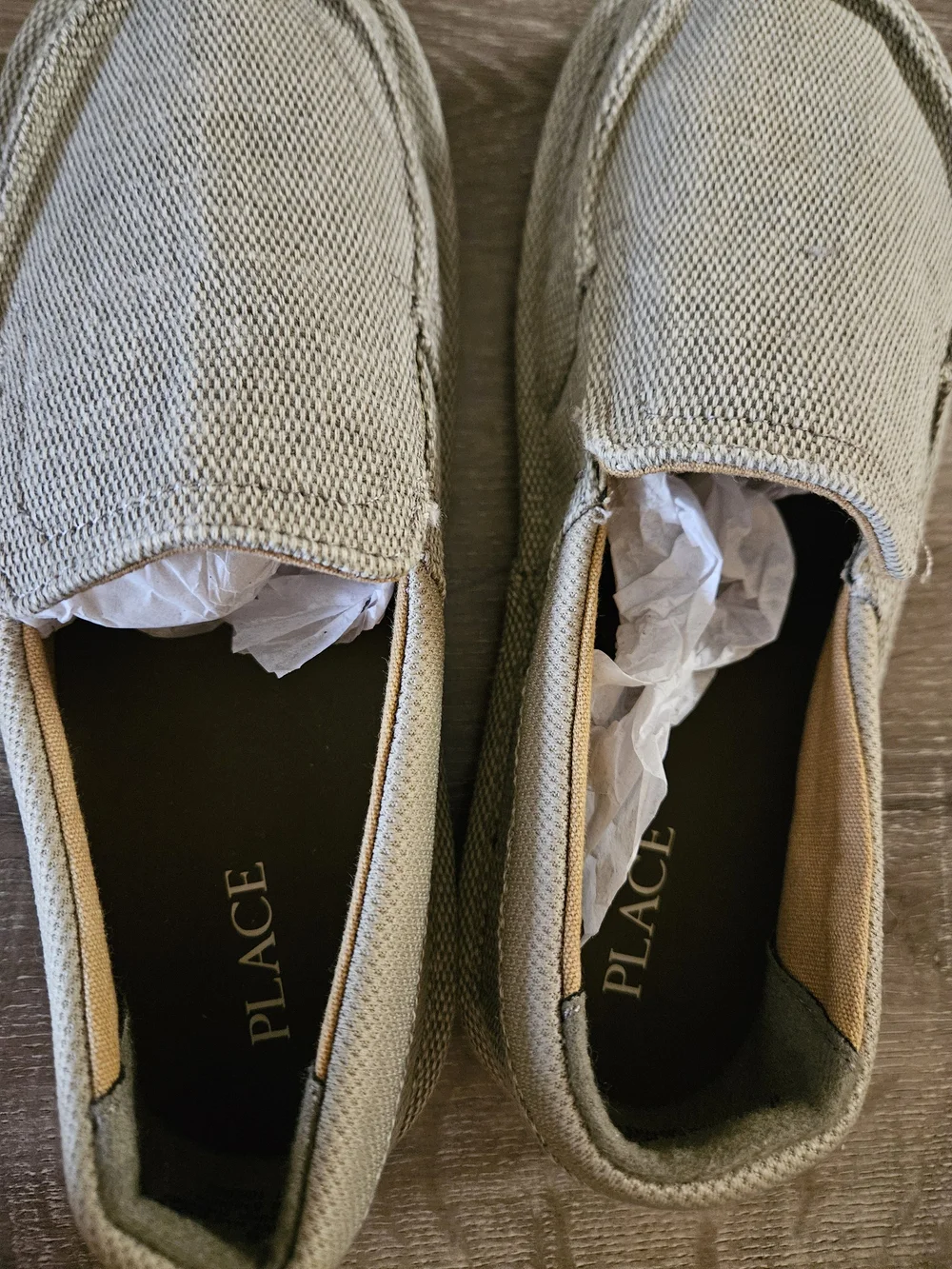 Children's Place Kid's Beige Canvas Slip-On Breathable Flats Size 5